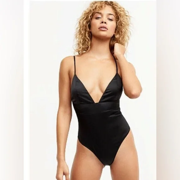 SKIVVIES by For Love & Lemons Scorpio Bodysuit XS Black - Picture 2 of 7